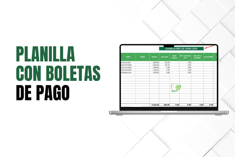 planilla mensual con boleta de pago