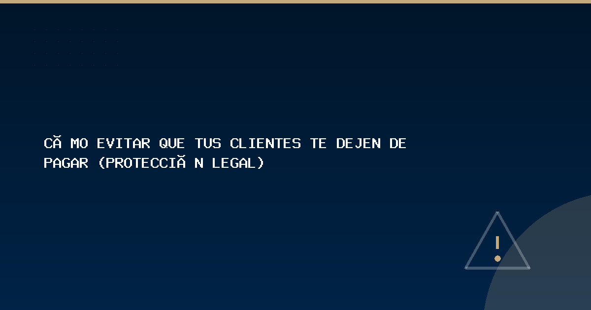 Cómo evitar que tus clientes te dejen de pagar (protección legal) - RA Consultores Legales