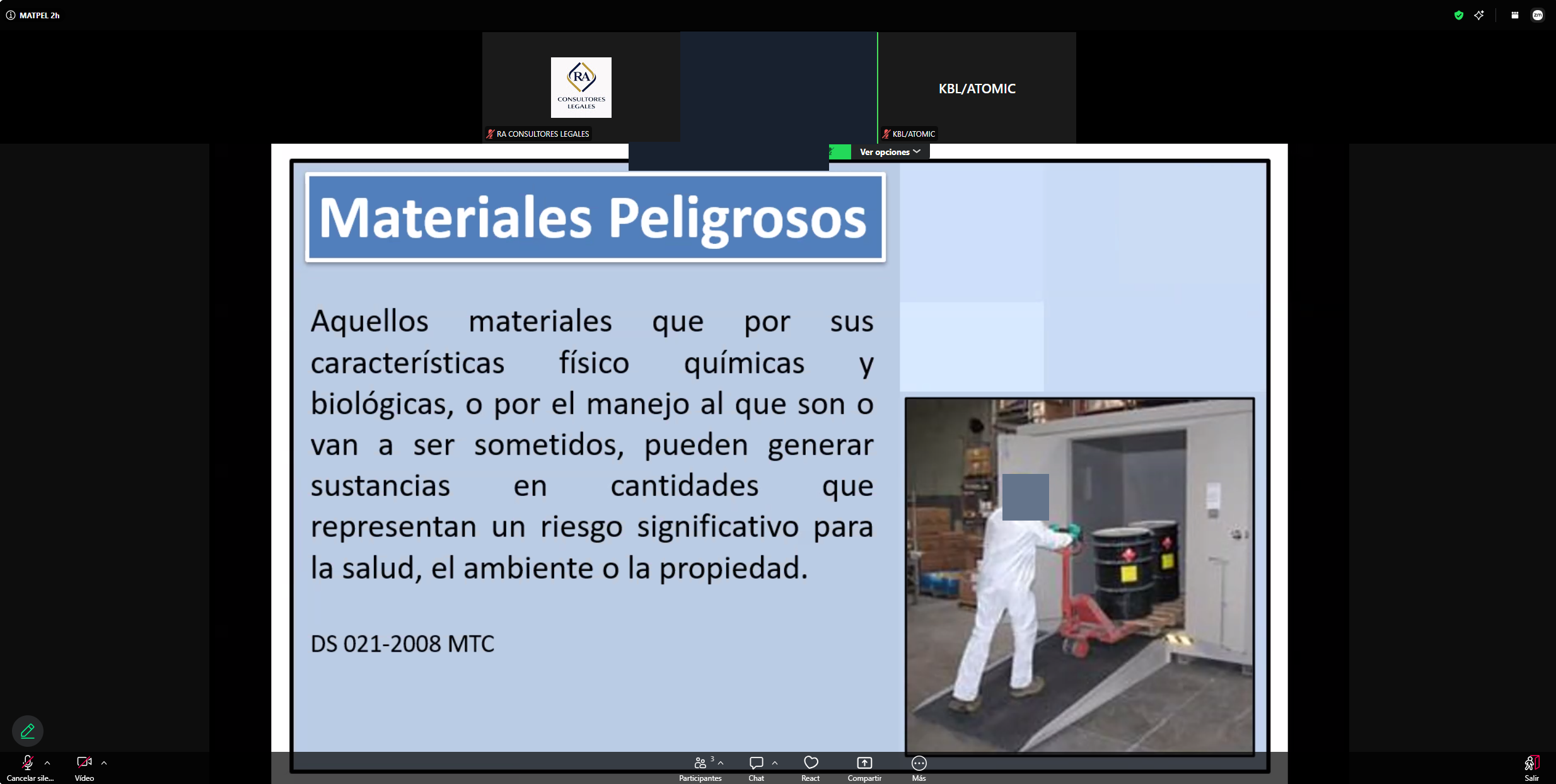 Reconocimiento de materiales peligrosos: contenido de la sesión empresarial.